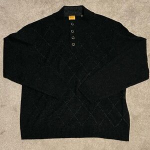 Robert Talbott Carmel Men’s Lambs Wool and Cashmere Blend Henley Sweater - XXL